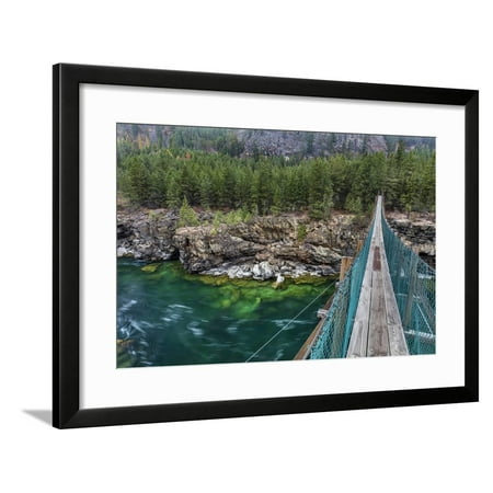 Swing Bridge Over The Kootenai River Near Libby Montana Usa Framed Print Wall Art By Chuck Haney