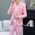 thumbnail image 3 of Traje (Blazer + Pantalones) moda masculina Casual caballero trabajo Color sólido tendencia al aire libre negocios boda ligero traje de banquete de lujo, 3 of 5