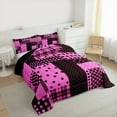 thumbnail image 3 of Manfei Geometric Circle Dot Queen Comforter Set,Cute Polka Dot Bedding Sets,Pin Black Plaid Bedding Comforter Set For Girls,Ultra Soft Home Decor Reversible,3 Pieces, 3 of 8
