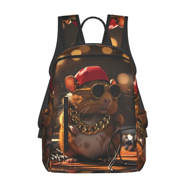 Balery Hip-Hop Guinea Pig. Mochila ligera para hombre y mujer: duradera e impermeable, ideal para la escuela, el trabajo, viajes y uso diario.