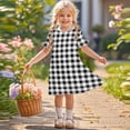 thumbnail image 2 of Zpanxa Robe d'Été pour Filles Décontractée à Manches Courtes, Col Rond, Imprimée, en Polyester et Spandex, Noire, 3 Ans, 2 of 7
