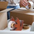 thumbnail image 2 of LEEYNEER2 Pcs Desktop Tape Dispenser Small Double Packing Clear Office Light Brown, 2 of 7