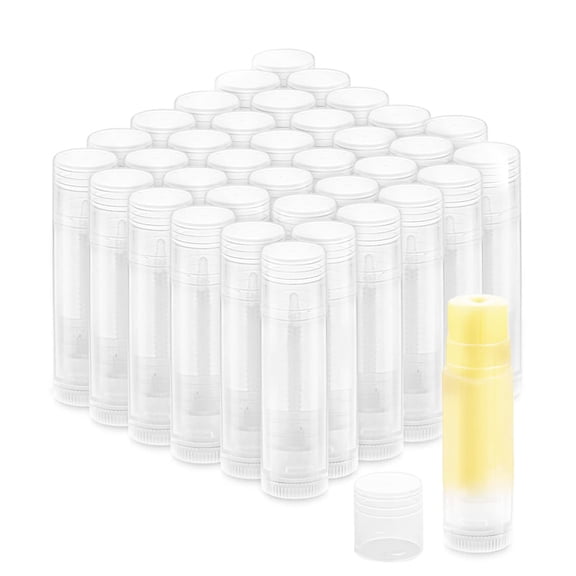 NOGIS 36 Pcs 5g Twist-up Lip Balm Tubes,Empty Plastic Lip Gloss Balm Containers Rotatable Deodorant Containers for DIY Homemade Lipsticks, Chapsticks and Homemade Solid Perfume,Clear