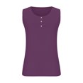 thumbnail image 6 of aidice Plus Size Womens Tank Tops 1-5XL Sleeveless Crewneck Button Basic Cotton Tanks Summer Casual, 6 of 6