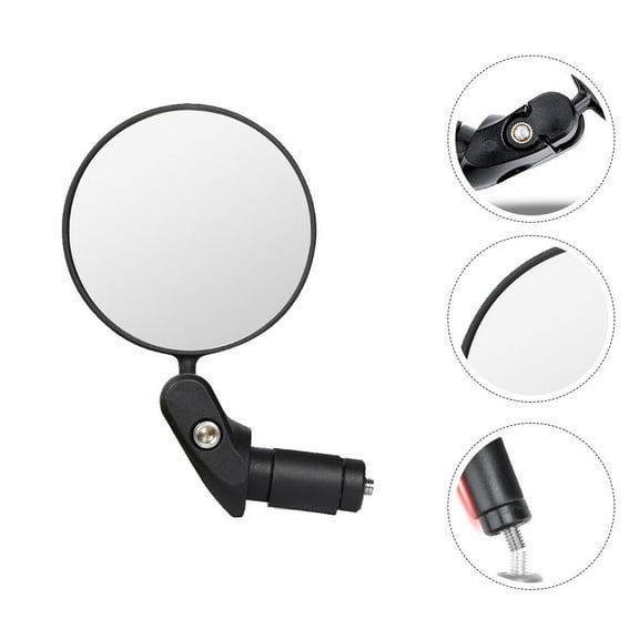Worgeous Bike Mirror Black PC 1Pack Reflective Adjustable Handlebar