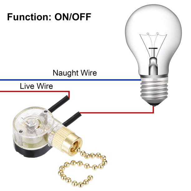 Uxcell Pull Chain Switch On-Off ZE-109 for Ceiling Fan Lamp Light
