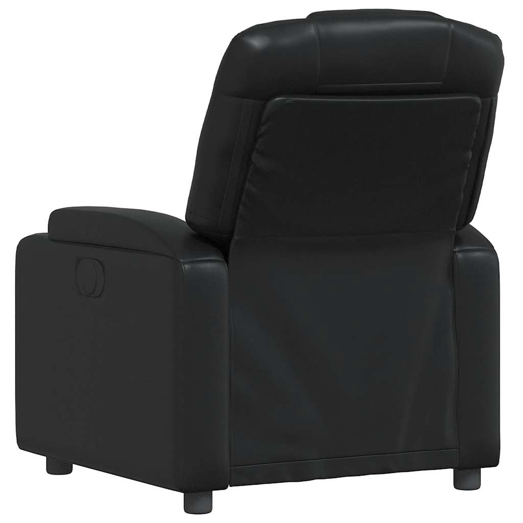 vidaXL Manual Recliner Chair, Adjustable Backrest/ Footrest, Black Leather