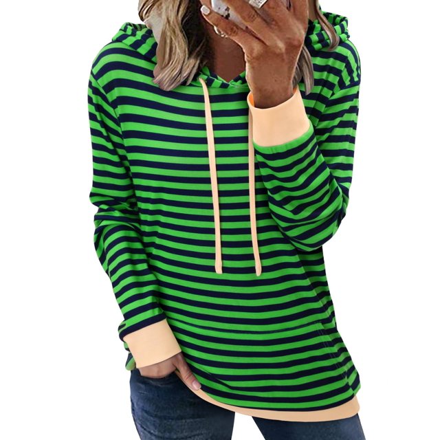 Vestido con capucha Onlypuff Color Block para mujer, color verde, talla M