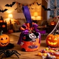 thumbnail image 2 of Qocolcyl Pumpkin Ghost Print Halloween Drawstring Candy Bag, Reusable Fabric Trick Or Treat Gift Pouch, Halloween Decor, Indoor Outdoor Party Favor Snack Storage Bag Holiday Goodie Carry Supplies, 2 of 6