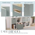 thumbnail image 6 of Collapsible Organization Basket Fabric Foldable Box with Handles, 13x13 Cube Storage Bins Set of 4, Thick and Heavy Duty Storage Baskets for Shelves Bedroom Livingroom,green, 6 of 12