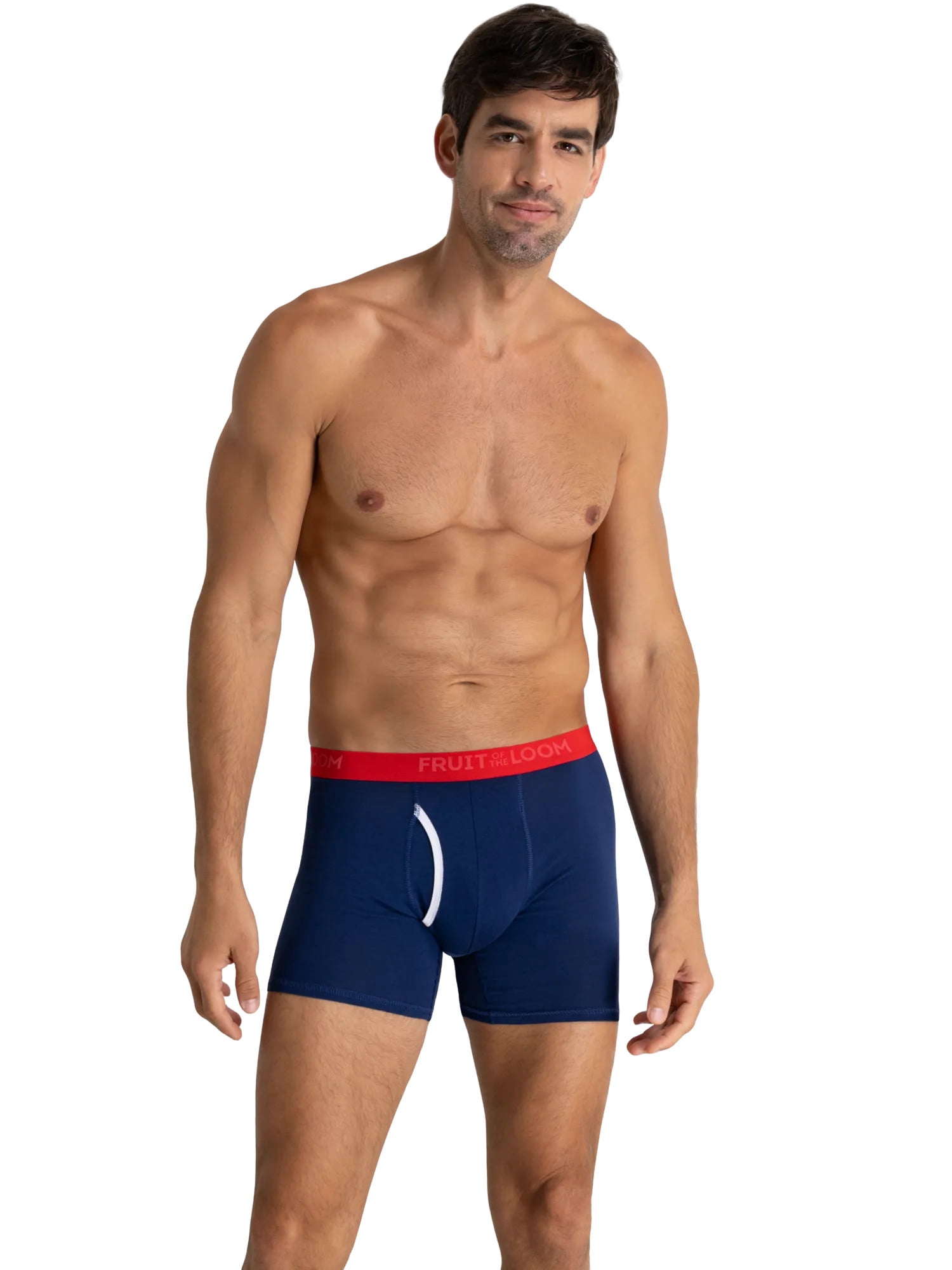 Fruit of the Loom Men's Americana Stretch Boxer Briefs, Moisture Wicking Underwear, 3-Pack