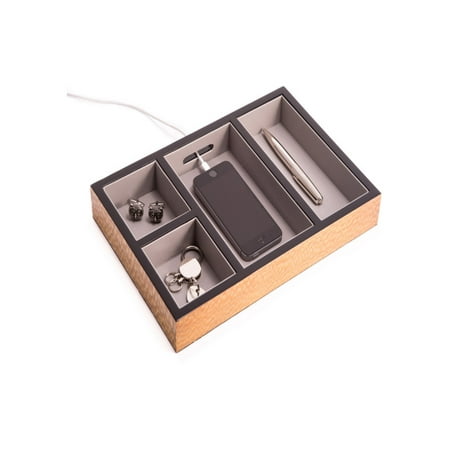 Bey-Berk Ebony Dresser Valet - 11.5L x 8W x 1.5H in.