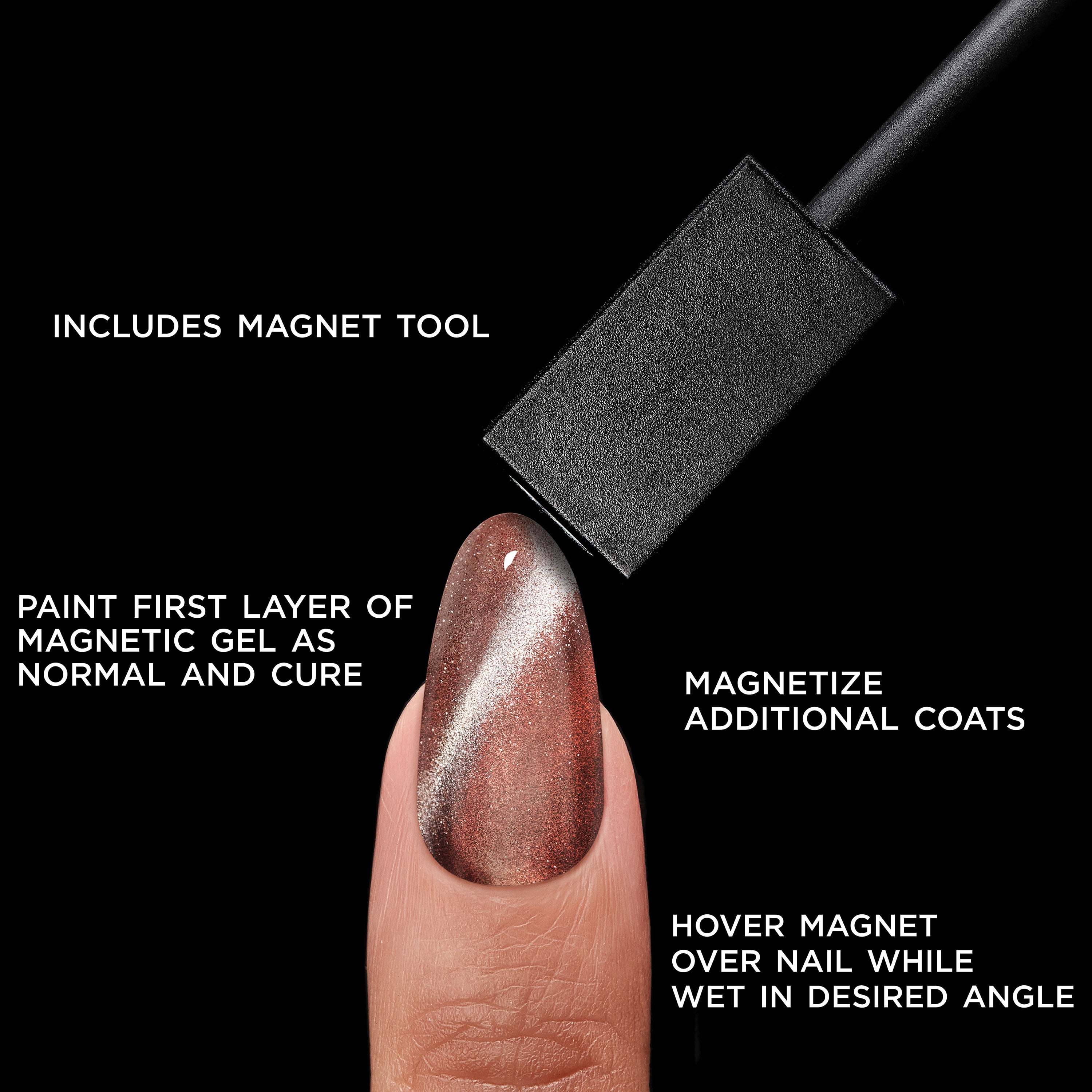 Salon Perfect Magnetic One Step Gel + Magnet Tool, Nude Silver Nail Polish, 0.5 fl oz