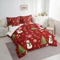 thumbnail image 3 of Homewish Cartoon Snowman Snowflakes Twin Bedding Sets 7-Piece for Preppy Child Kids,Happy Xmas Gifts Bedding Comforter Set Microfiber,Merry Christmas Breathable Sheet Sets,Super Cozy Room Decor, 3 of 8
