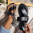 thumbnail image 2 of Bxsruta Women's Plus Size Toe-Post Sandals with Soft Padded Insole, Lightweight & Versatile for Casual Everyday Wear, Easy Slide-On Design, 2 of 8