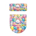 thumbnail image 2 of HELLHERO Easter Cartoon Rabbit 2 Pack Stretch Toilet Cover Set with Elastic Edge for Universal, 2 of 8