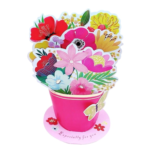 HKYSANG Pop Up Valentine's Day or Mothers Day Greeting Cards or Birthday Card for Women, Her, Grandma, Sister, Daughter, Friend (Flower Bouquet)