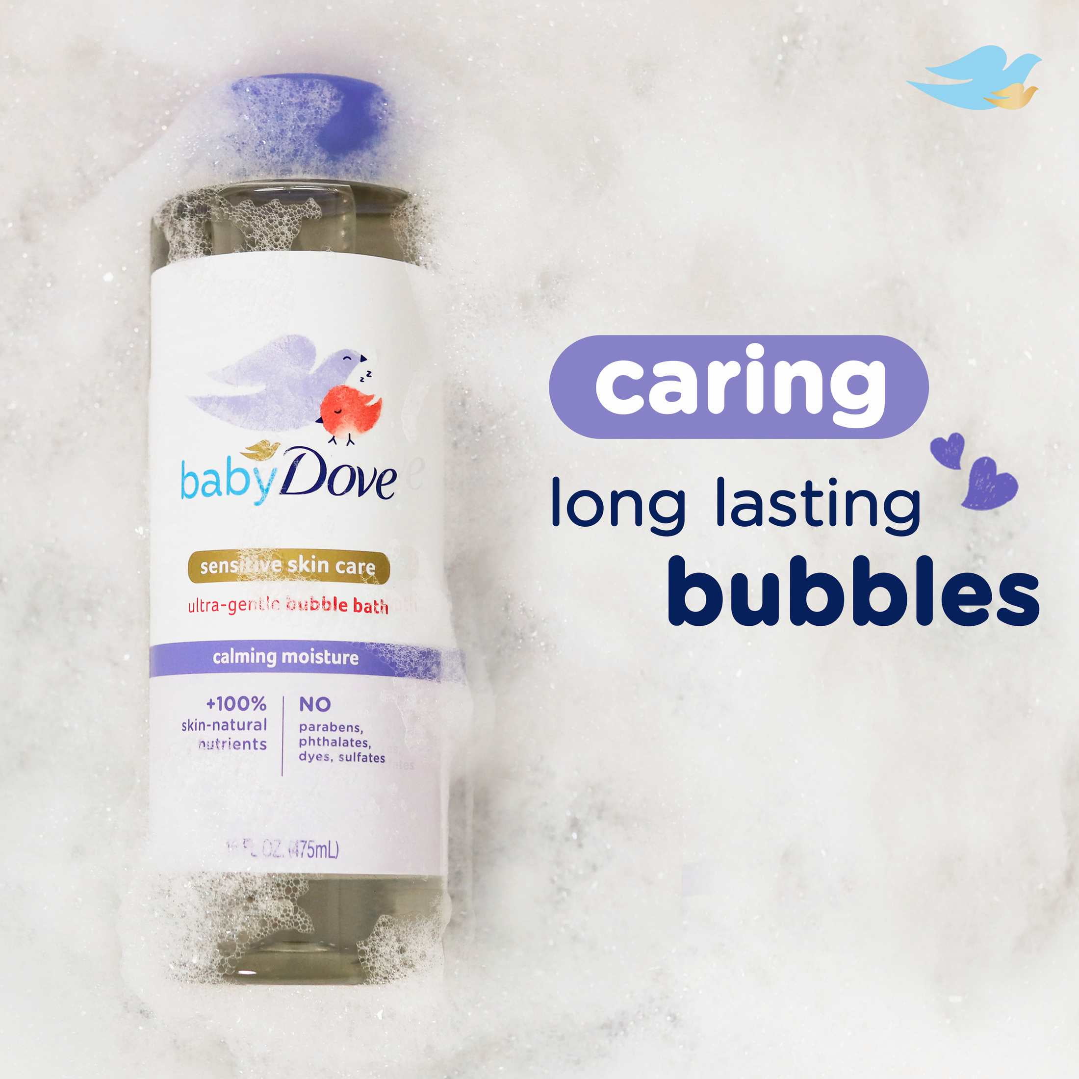(4 pack) Baby Dove Ultra-Gentle Bubble Bath Calming Moisture Sensitive Skin, 16 oz