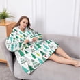 thumbnail image 5 of Oversized Wearable Blanket Hoodie,Green Christmas Tree Pattern Sherpa Blanket Hoodie with Super Pockets,Super Warm Fuzzy Pullover for Women & Men, 5 of 6