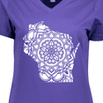 thumbnail image 4 of Inktastic Wisconsin Silhouette Mandala Women's V-Neck T-Shirt, 4 of 5