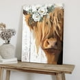 thumbnail image 4 of XUFX Highland Cow Art and Farmhouse Wall Decor - Country Canvas Printing Rustic Bedroom Decor Retro Yak Wall Art Home Artwork Print Used in Bathroom Office Decorate Framed 20x24inch, 4 of 5