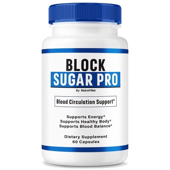 Block Sugar Pro – Original BlockSugar Pro Formula with Ingredients to Help Support Daily Energy, Circulatory Balance & Healthy Levels | Just 2 Easy-to-Swallow Pills a Day (60 Capsules)