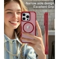 thumbnail image 6 of for iPhone 16 Pro Max Case, Compatible with MagSafe, Translucent Matte Shockproof Anti-Slip Anti-Fingerprint Pocket-Friendly Phone Case Cover - Red, 6 of 7