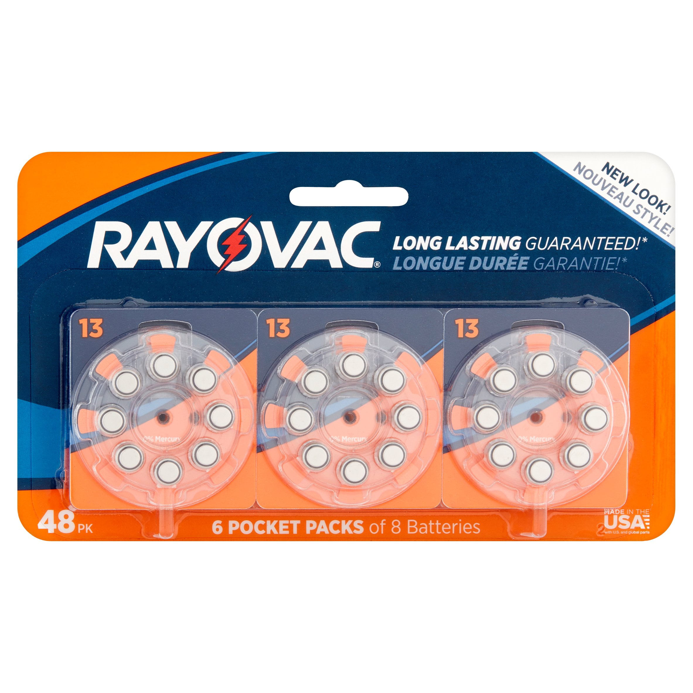 Rayovac 1.45V Hearing Aid Batteries, 48 count