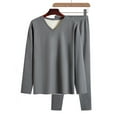 thumbnail image 7 of Kureaily Mens V Neck Pure Cotton Thermal Underwear Set Thin Autumn Clothes And Pants Bottoming Shirt Mens Pajama Set, 7 of 7