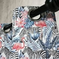 thumbnail image 3 of Ambesonne Watercolor Grommet Curtain, Flamingo with Zebra, 50" x 96", Blue Black Coral, 3 of 6