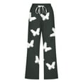 thumbnail image 4 of YDLCAFD Women's Spring And Summer Printed Lace Up Pocket Loose Wide Legged Capris (5), 4 of 4