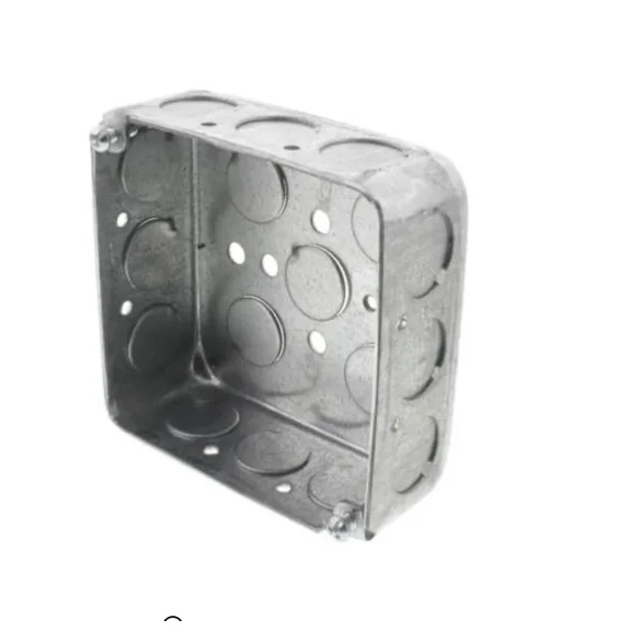 4" L X 4" W X 1-1/2" D Galvanized Steel Utility Box W/ 1/2" Knockouts