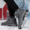 thumbnail image 5 of Rokment Womens Mens Winter Snow Hiking Boots with Fleece Lined Waterproof Non Slip Orthopedic Walking Work Ankle Booties Grey Size 8.5, 5 of 7