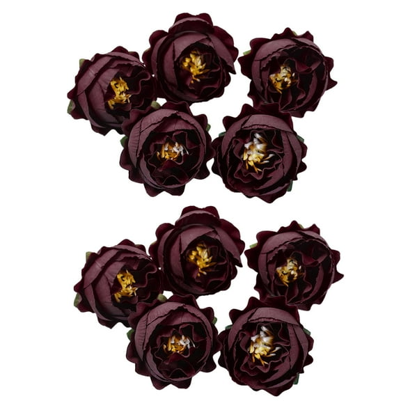 10Pcs 4.5cm Artificial Flower Head Retro DIY Realistic Decorative Handcrafts Faux Rose Head Home Decor
