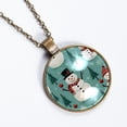 thumbnail image 2 of Christmas Snowman Necklace Personalized Custom Photo Round Pendant Adjustable Stainless Steel Necklaces with Gift Box for Men Women Mothers Valentine's Jewelry Gift, 2 of 6
