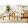 thumbnail image 6 of LIFERECORD Dining Chairs Set of 2, Modern Dining Room Chairs with Cushions and Metal Legs, Max Weight Capacity 330LBS, Round Upholstered Boucle Chairs for Kitchen, Dining Room, Living Room, White, 6 of 6