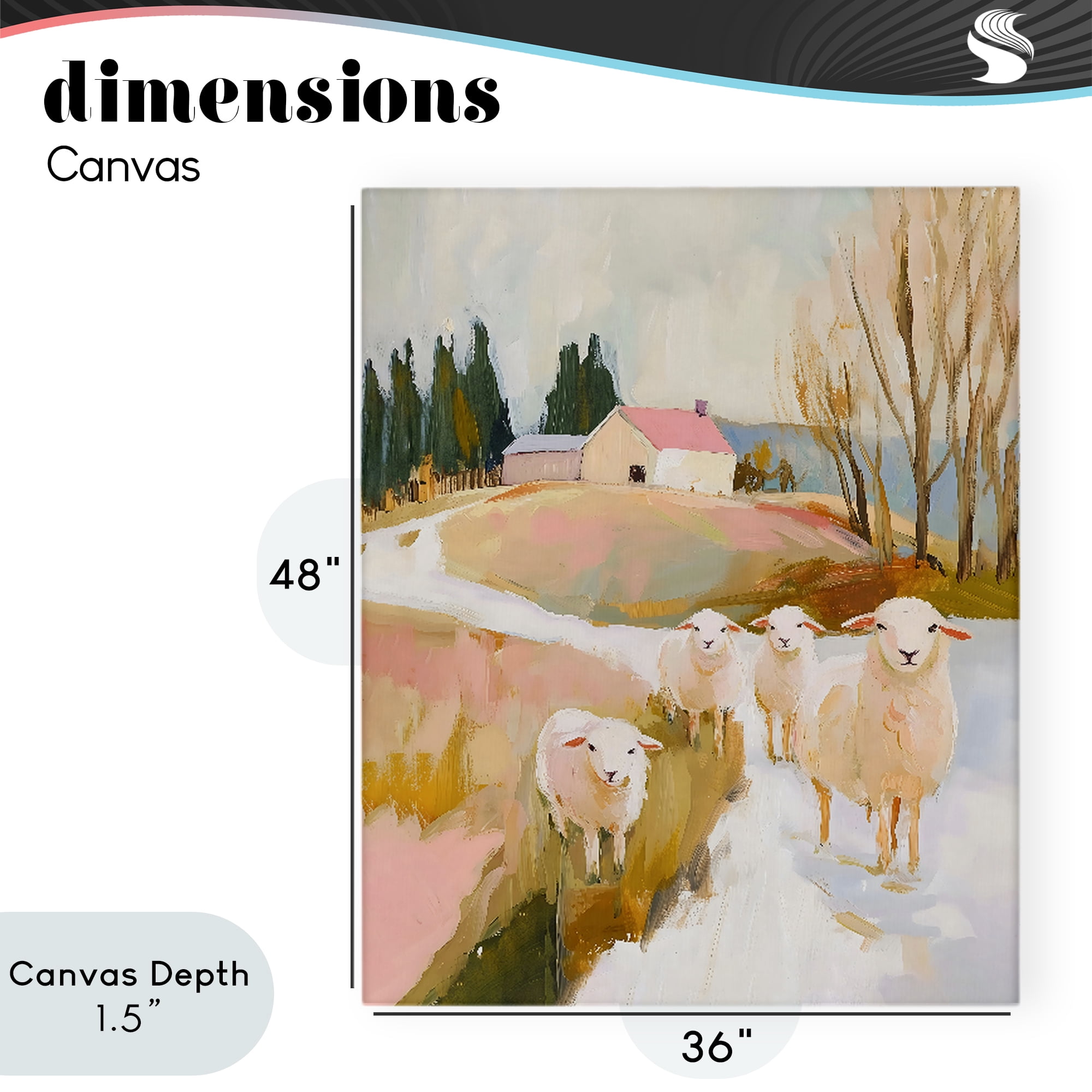 Stupell Industries Sheep on the Roadside Pasture Canvas Wall Art, design by The Prints Vibe
