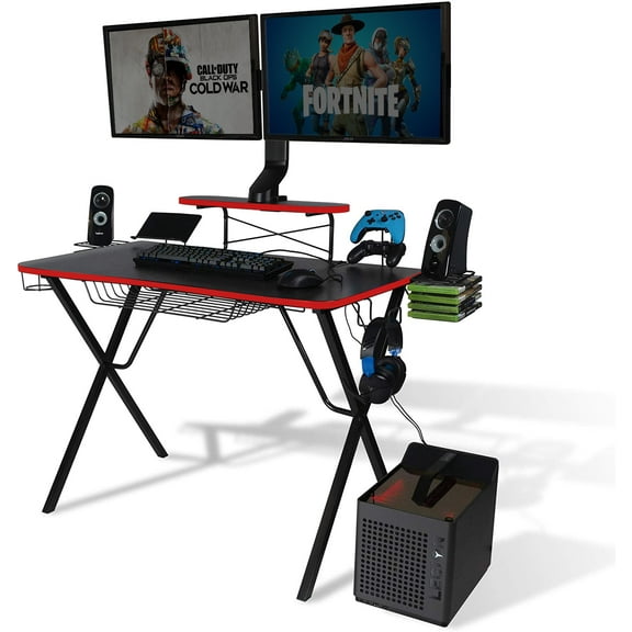 Escritorio Gamer Libitium Gaming Desk Pro Fibra Carbono Negro
