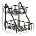 thumbnail image 3 of Auledio 2 Tier Metal Rectangle Fruit Vegetable Baskets with handle for Kitchen Counter (Bronze), 3 of 7