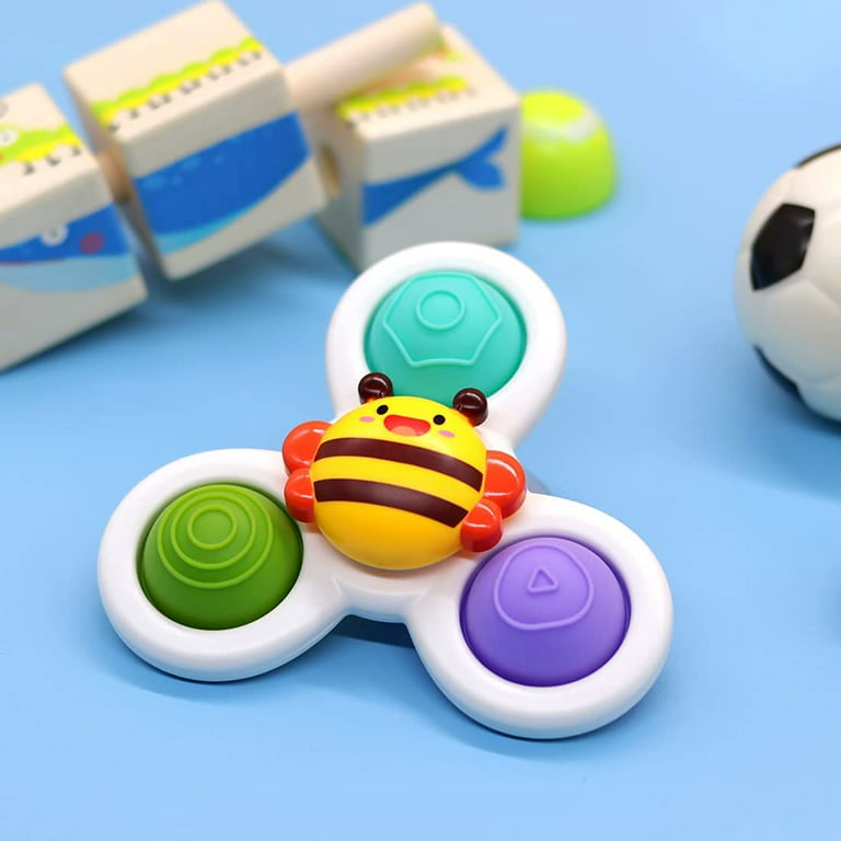 4pcs Suction Cup Spinner Toys for 1 2 Year Old Boys Spinning Toys 12-18  Months Sensory Toys for Toddlers 1-3 First Birthday Baby 