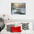 thumbnail image 4 of COMIO Canvas Print Wall Art Winter River in Snowy Forest Nature Wilderness Illustrations Modern Art Rustic Scenic Colorful Multicolor Zen for Living Room, Bedroom, Office, 4 of 4