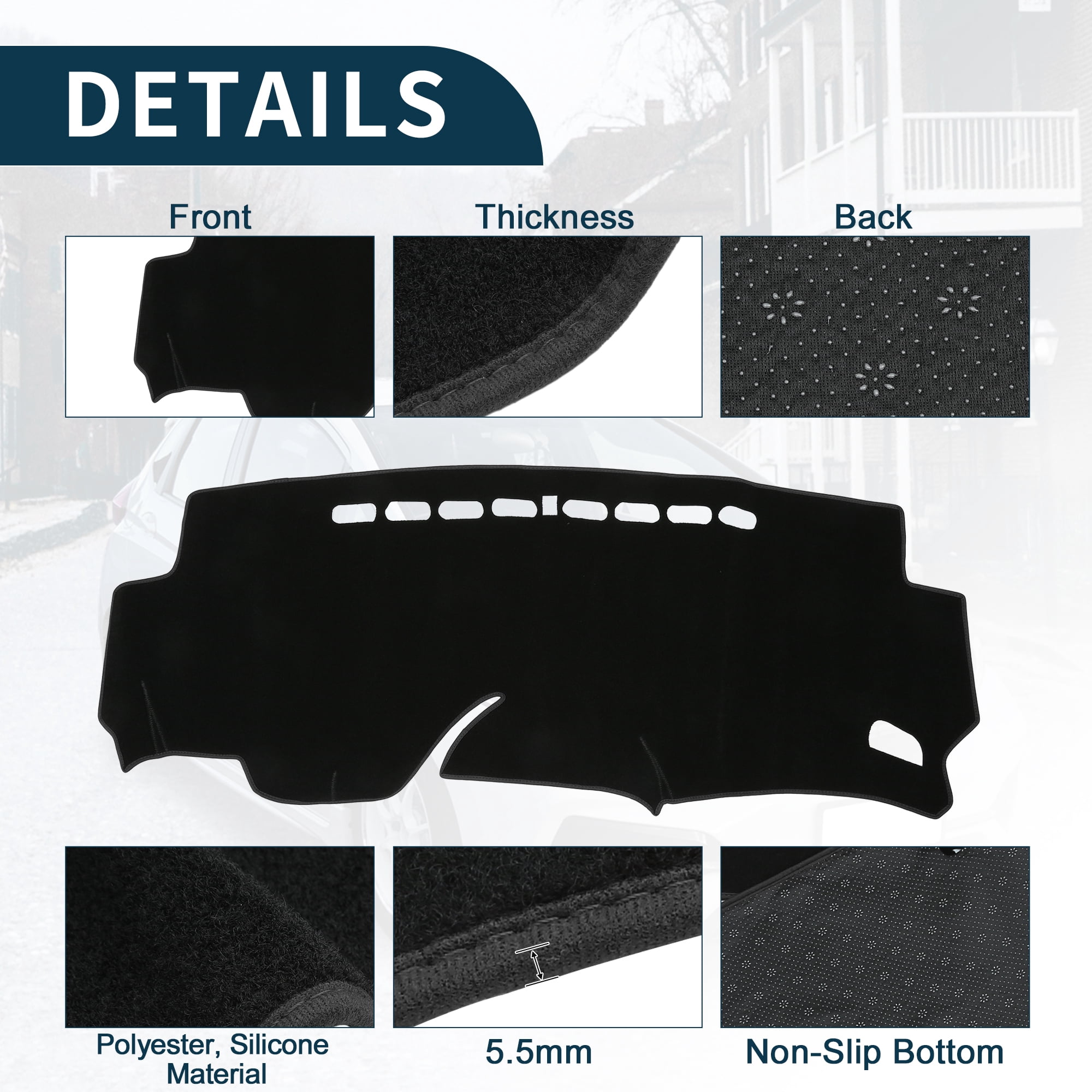 Unique Bargains Dash Cover for Honda Fit Non-Slip Center Console Dash Board Mat