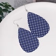thumbnail image 5 of Faux Leather Earrings Earring Deep Blue And White Dots Teardrop Dangle Earrings For Women Jewelry, 5 of 6
