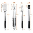 thumbnail image 5 of Pure Grill 4pc Stainless Steel BBQ Tool Utensil Set with Fork, Spatula, Tongs, and Basting Brush, 5 of 7