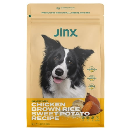 UPC: 0850012112549 | Jinx Chicken Brown Rice & Sweet Potato Dry Dog Food 4 lb. Bag
