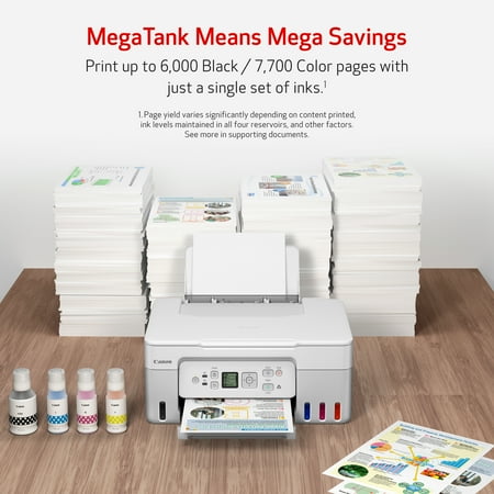 Canon - PIXMA MegaTank G3270 Wireless All-In-One SuperTank Inkjet Printer - White