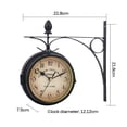 thumbnail image 4 of Reloj De Pared Retro Reloj De Pared De Hierro Reloj Colgante De Doble Cara Reloj Decorativo Silencioso Reloj De Pared Con Pilas Para El Hogar Pasillo Café Restaurante sonducket HA025243-01, 4 of 5