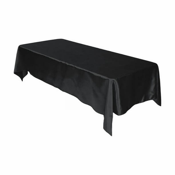 Hotel Banquete Boda Escena Color Sólido Rectangular Liso Mantel de Raso Mantel de Raso Mantel de Raso Negro