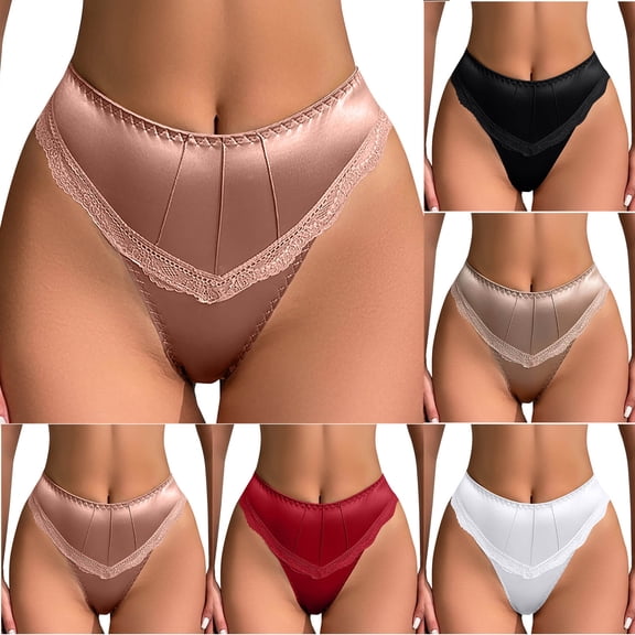 Lovzfmll Women's Underwear, Low Rise Lace Trim Briefs, Tummy Control Shaping Panties with Butt Lifting, Comfort Stretch Cotton Everyday Wear