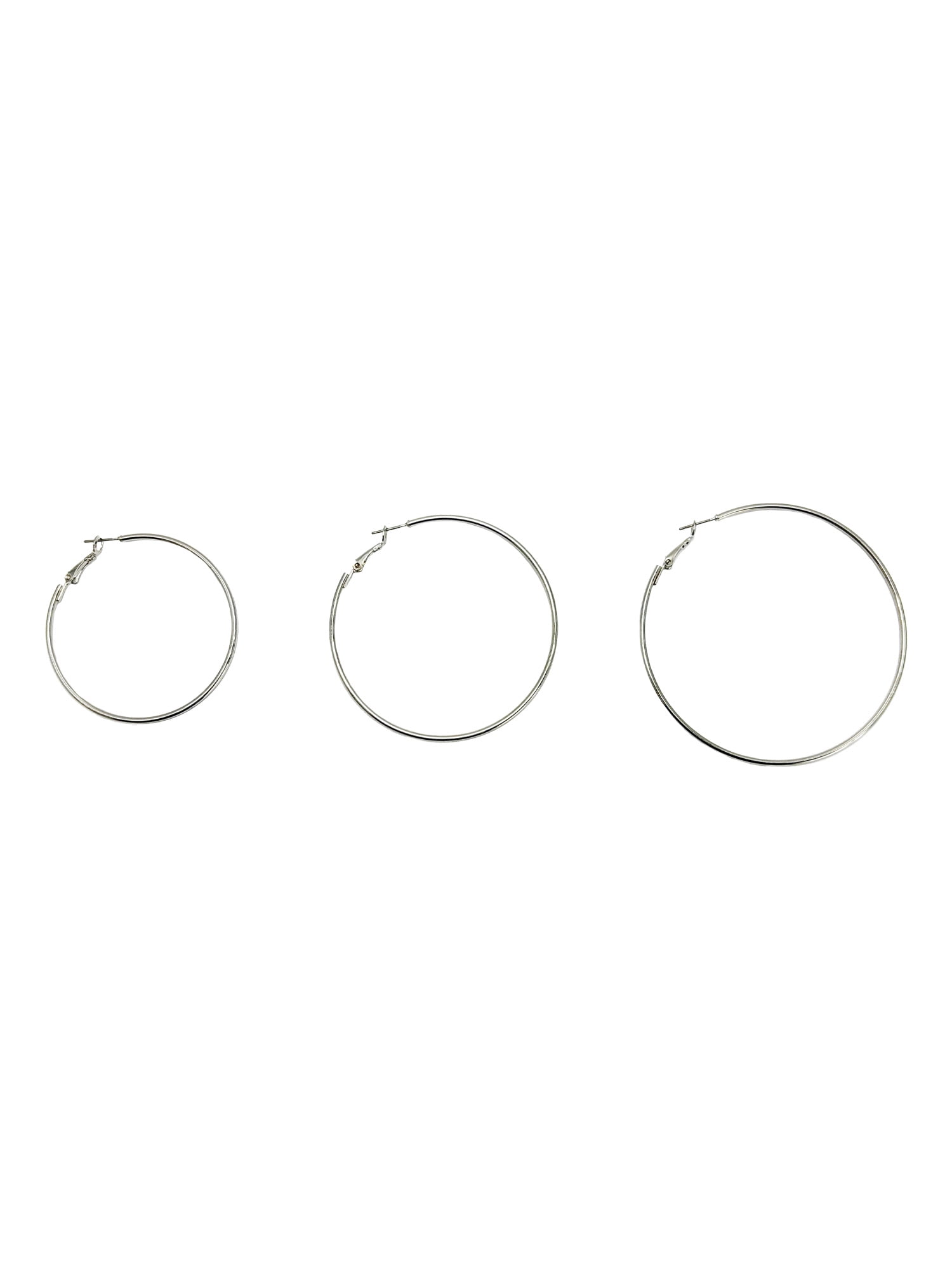 Time and Tru Women's Gold Tone Graduated Wire Hoop Earring Set, 6-Piece
